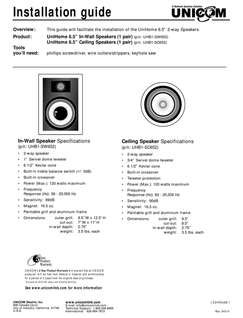 Uni-Com UniHome Series installation guide Uni-Com UniHome Series installation guide