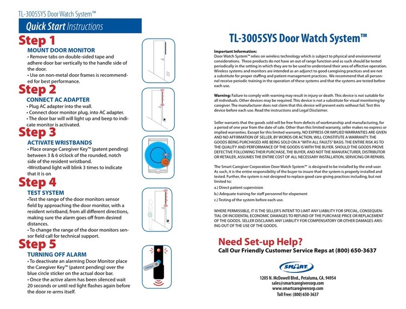 SMART TL-3005SYS Door Watch System installation instructions