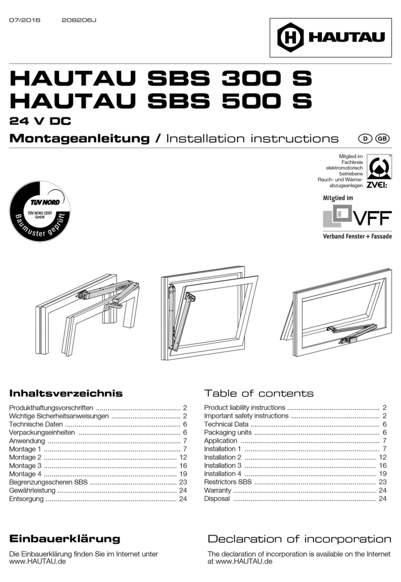 HAUTAU SBS 300 S installation instructions