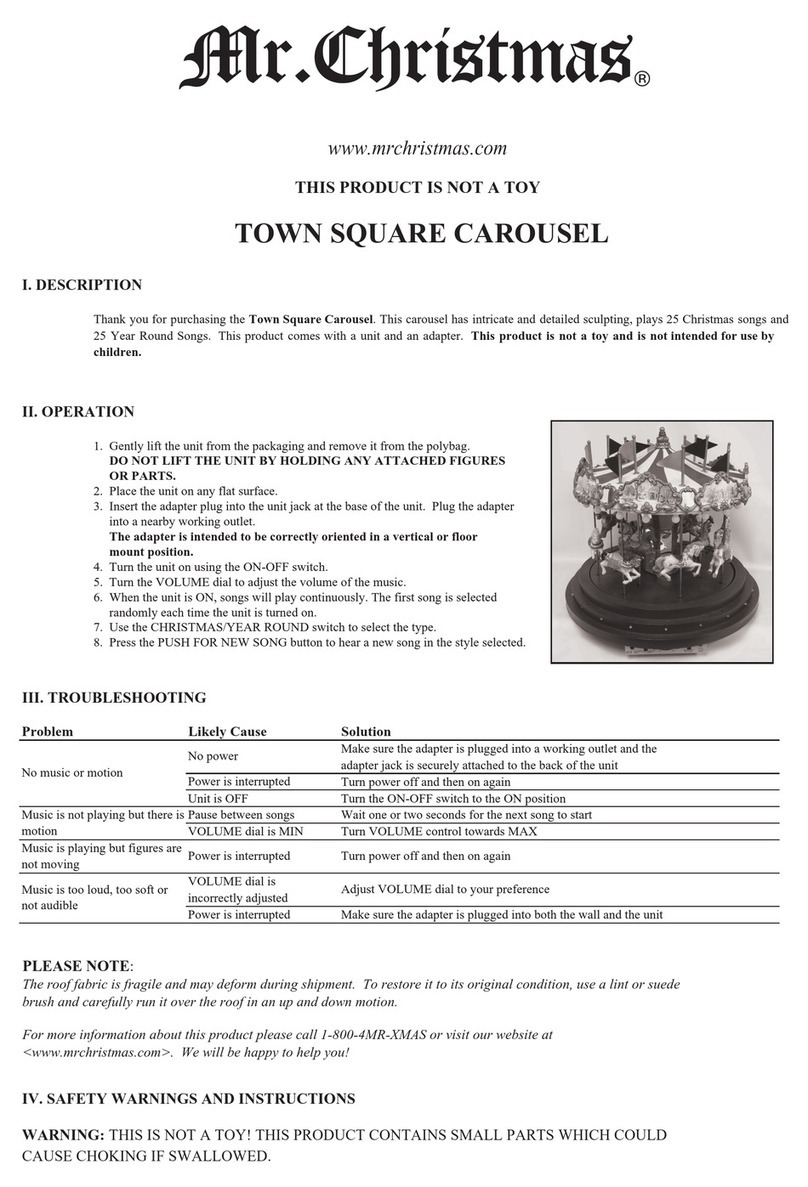 Mr. Christmas Town Square Carousel user manual