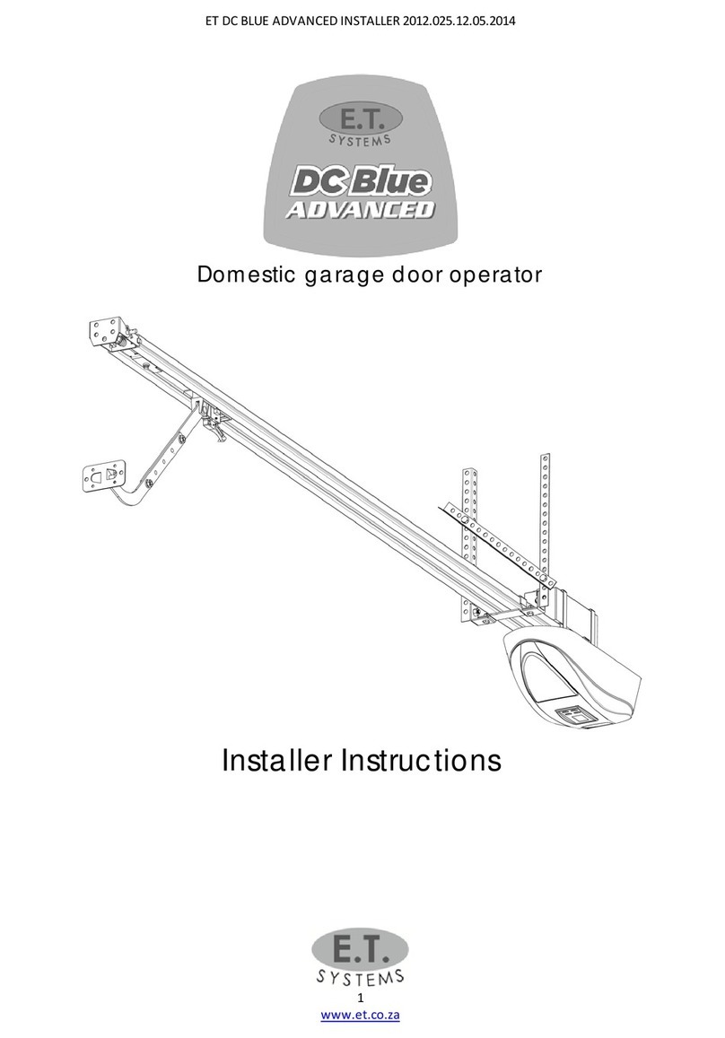 E.T. Systems DC BLUE ADVANCED Installer's instructions