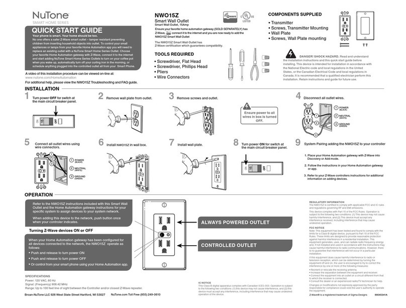 NuTone NWO15Z User manual