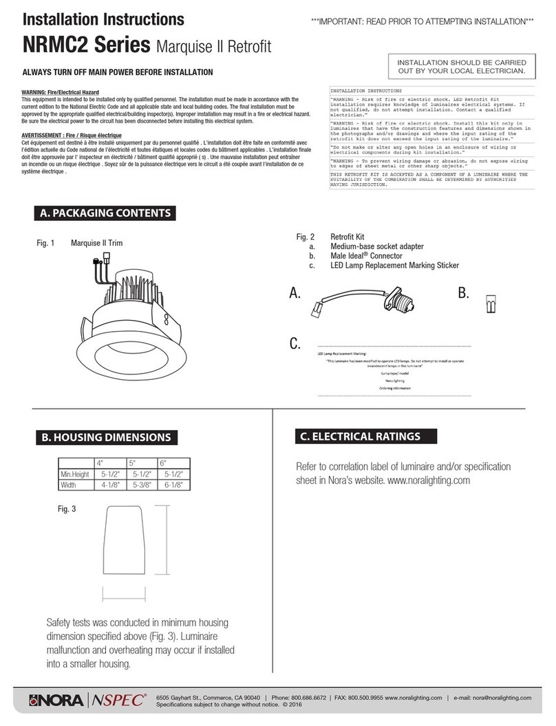 Nora NSPEC Marquise II Series installation instructions