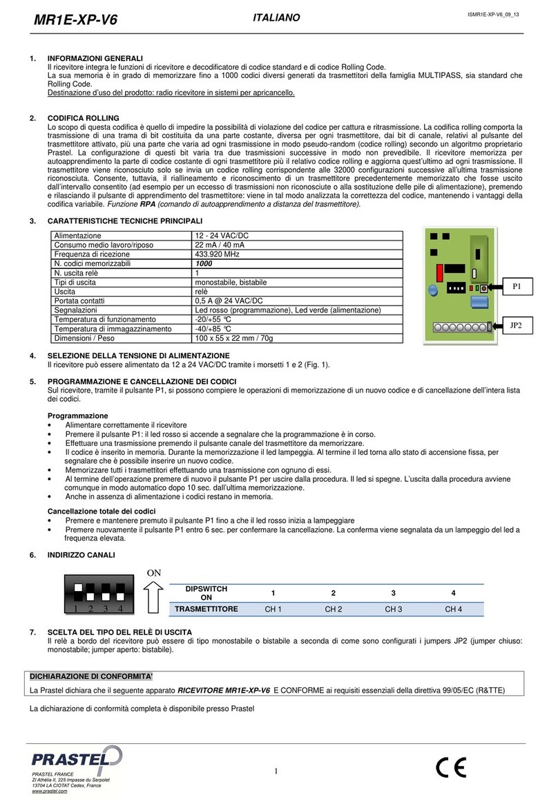 PRASTEL MR1E-XP-V6 User manual