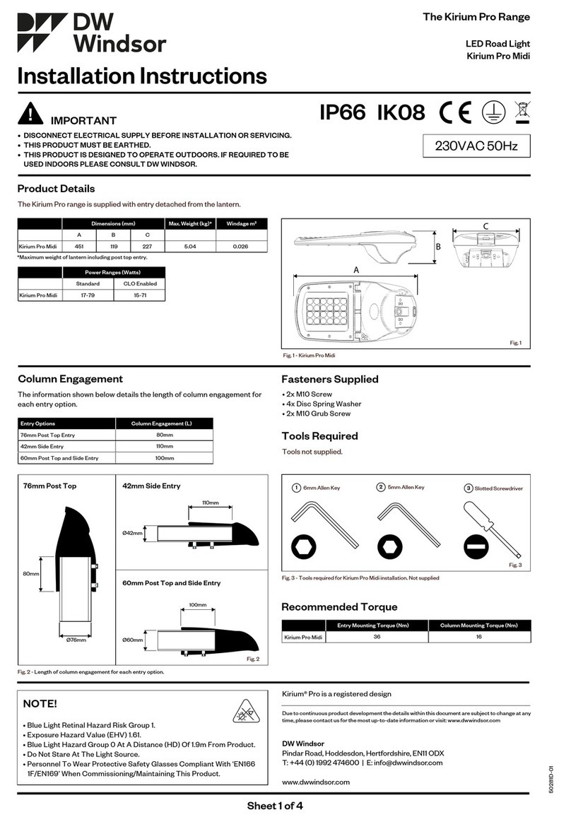 DW Windsor Kirium Pro Series installation instructions DW Windsor Kirium Pro Series installation instructions