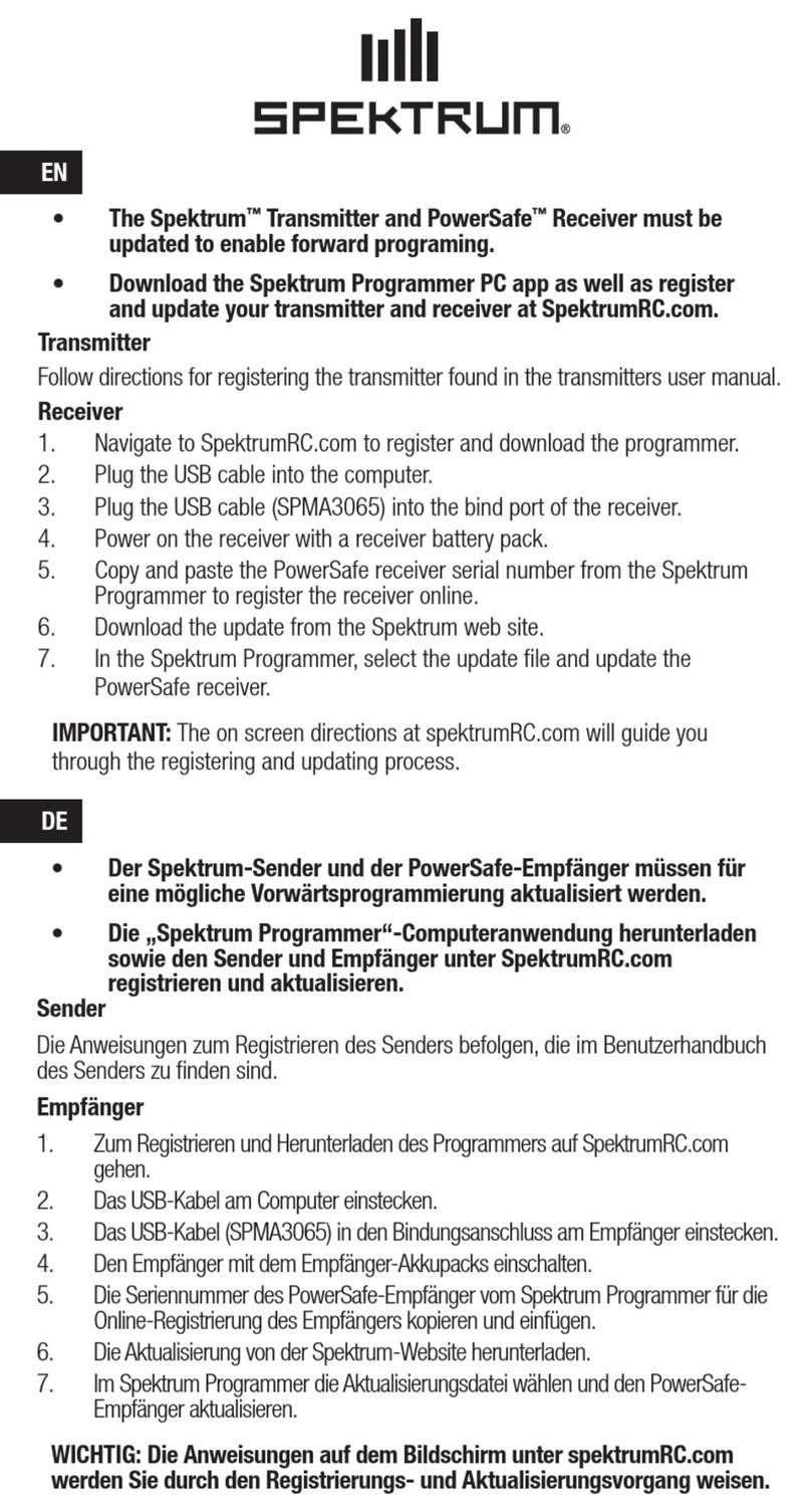 Horizon Hobby Spektrum SPMAS3000 quick start guide