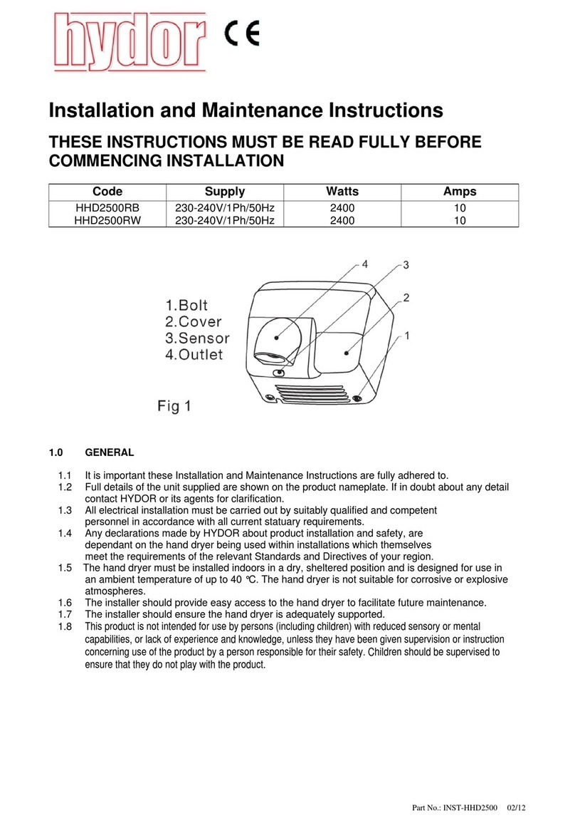 Hydor HHD2500RW Installation and maintenance instructions