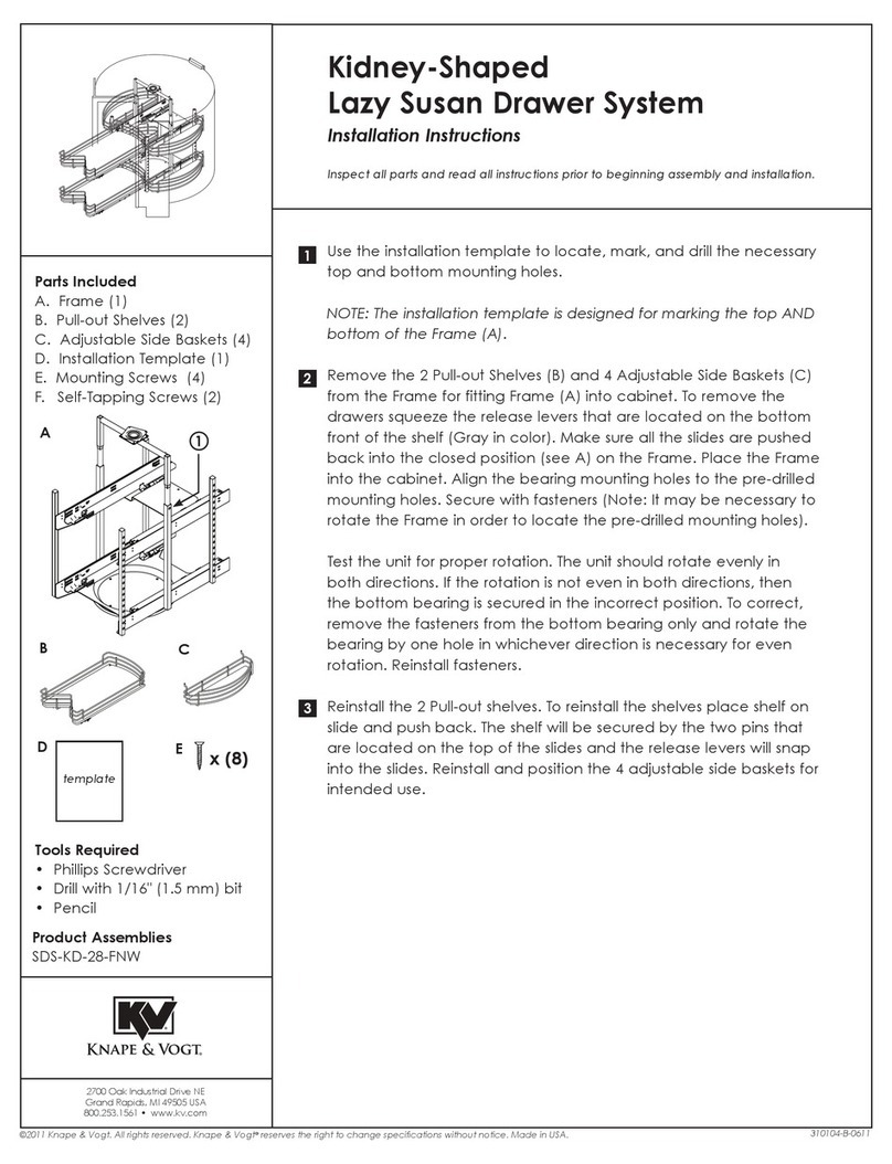 Knape&Vogt SDS-KD-28-FNW installation instructions