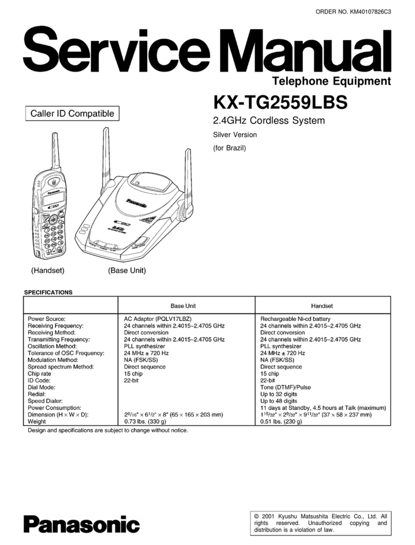 Panasonic KX-TG2559LBS Service manual