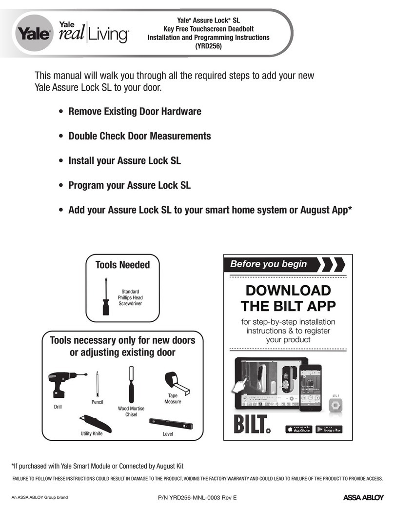Assa Abloy Yale Real Living Assure Lock SL YRD256 Technical specifications