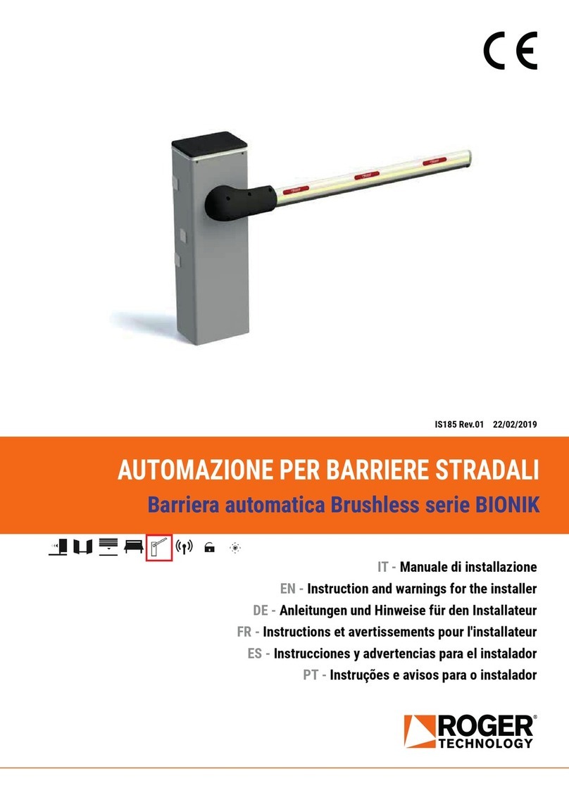 Roger Technology BI/001PE Instruction and warnings for the installer