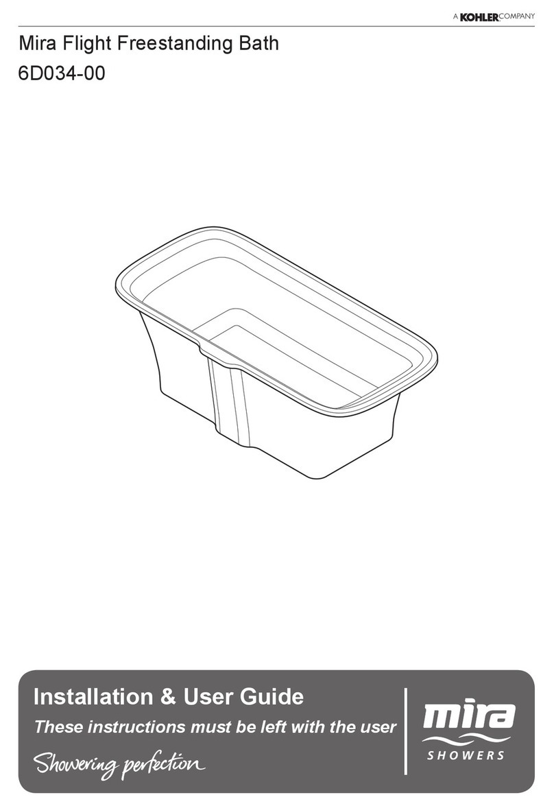 Kohler Mira Flight Freestanding Bath Operation manual