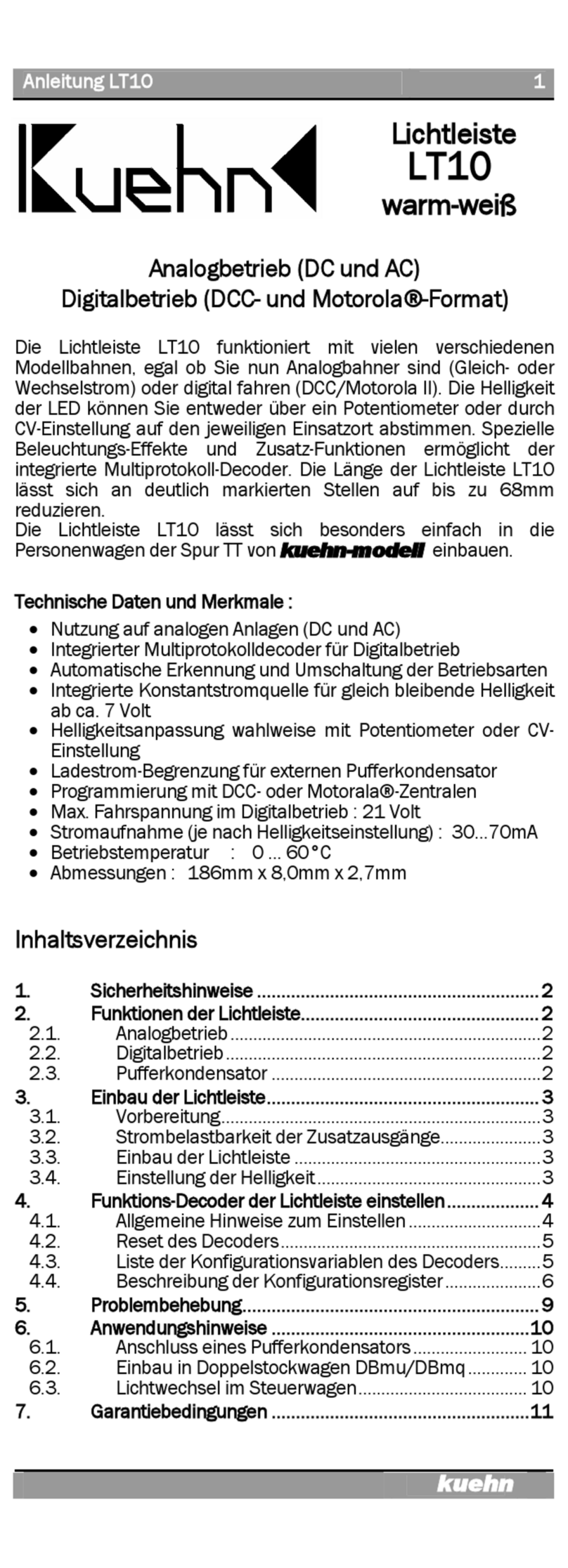 Kuehn LT10 User manual