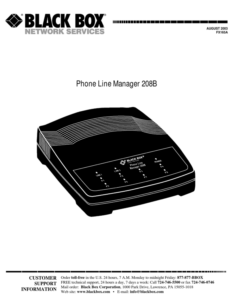 Black Box Phone Line Manager 208B manual