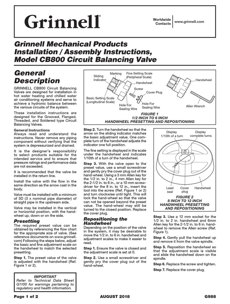 Grinnell CB800 Installation & assembly instructions