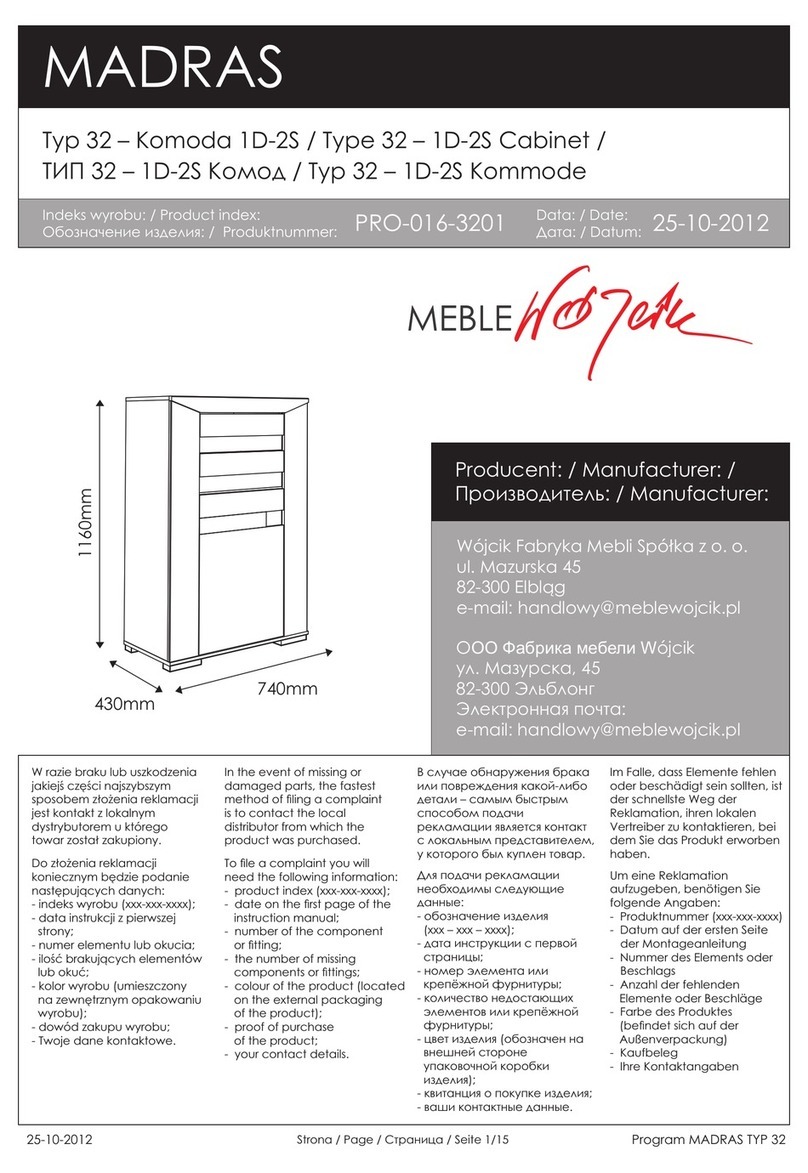 Wójcik MADRAS PRO-016-3201 manual