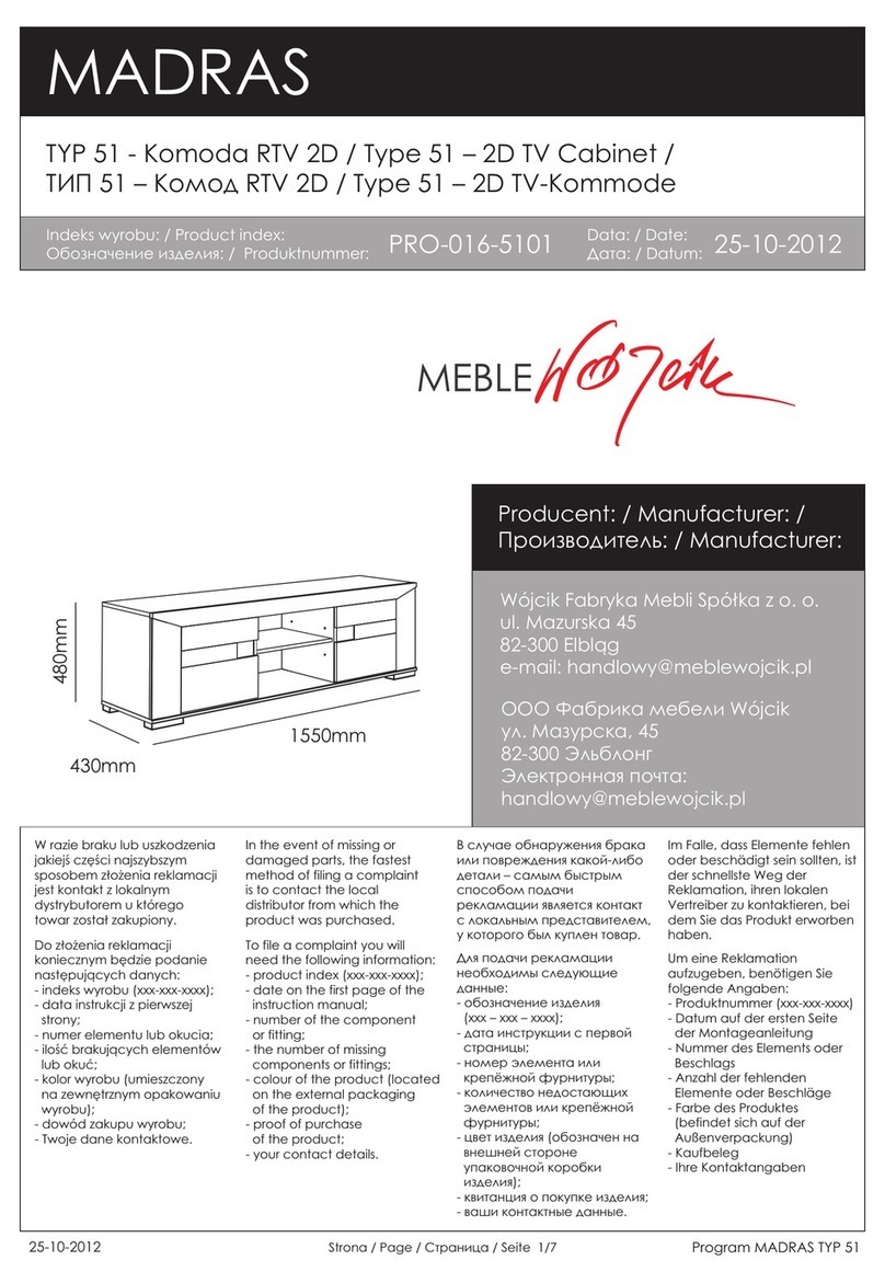 Wójcik MADRAS PRO-016-5101 manual