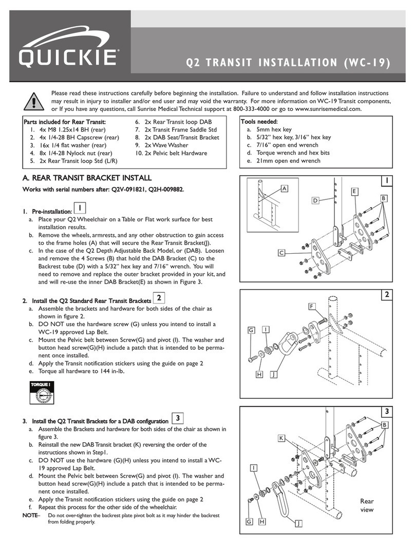 Sunrise Medical Quickie Q2 User manual
