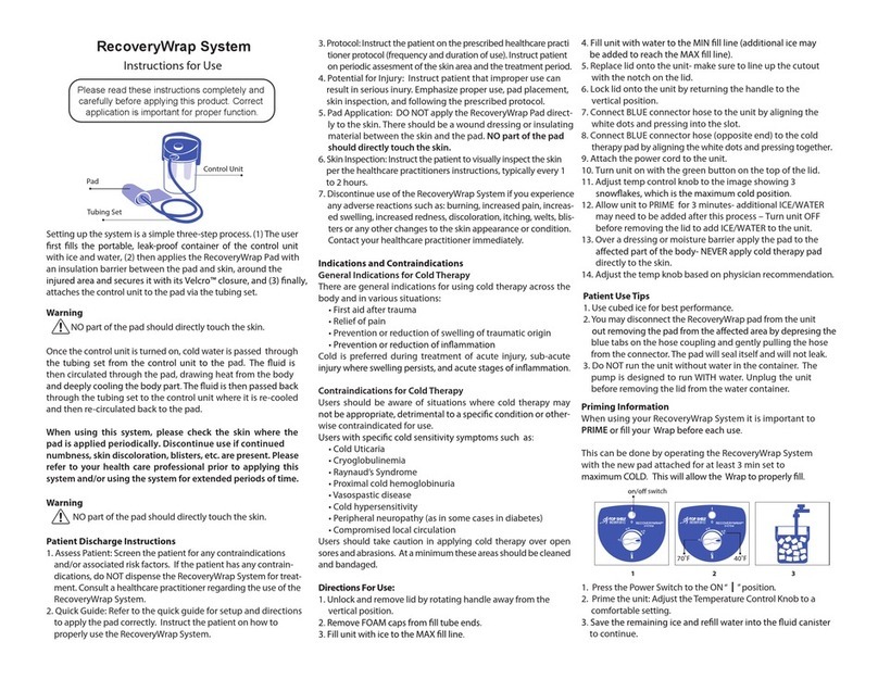 Top shelf Orthopedics RecoveryWrap System Instructions for use