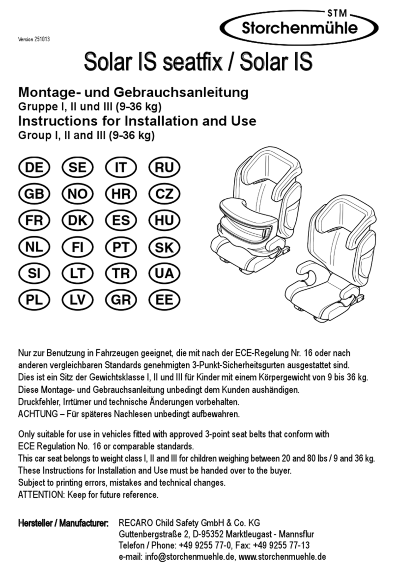 storchenmuhle Solar IS seatfix Instructions for installation and use
