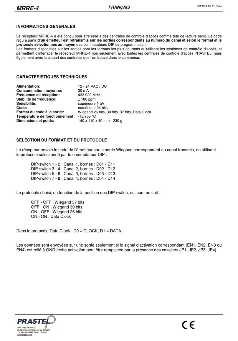 PRASTEL MRRE-4 quick start guide