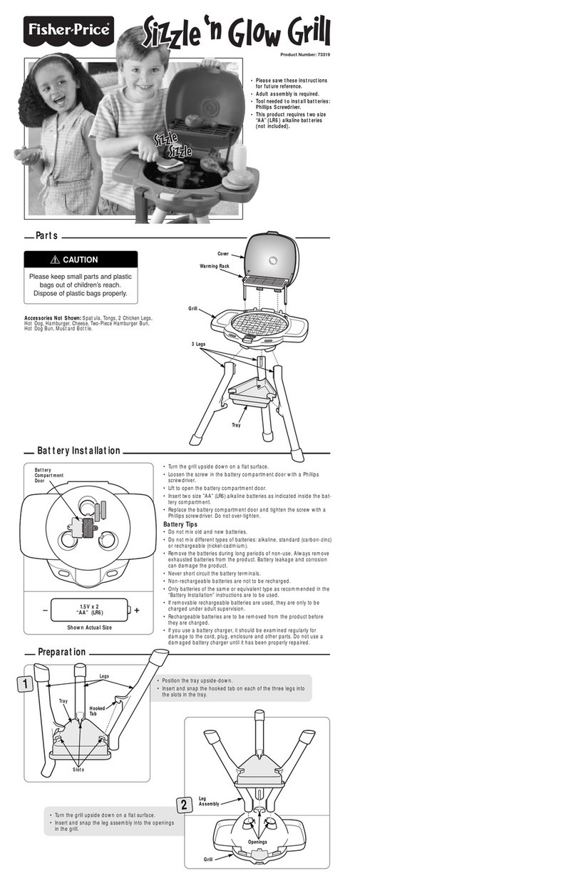 Fisher-Price Sizzle'n Glow Grill User manual