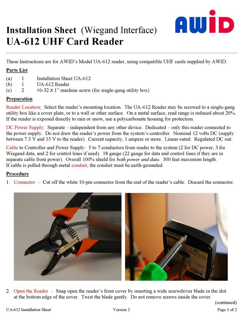 AWID UA-612 Installation sheet