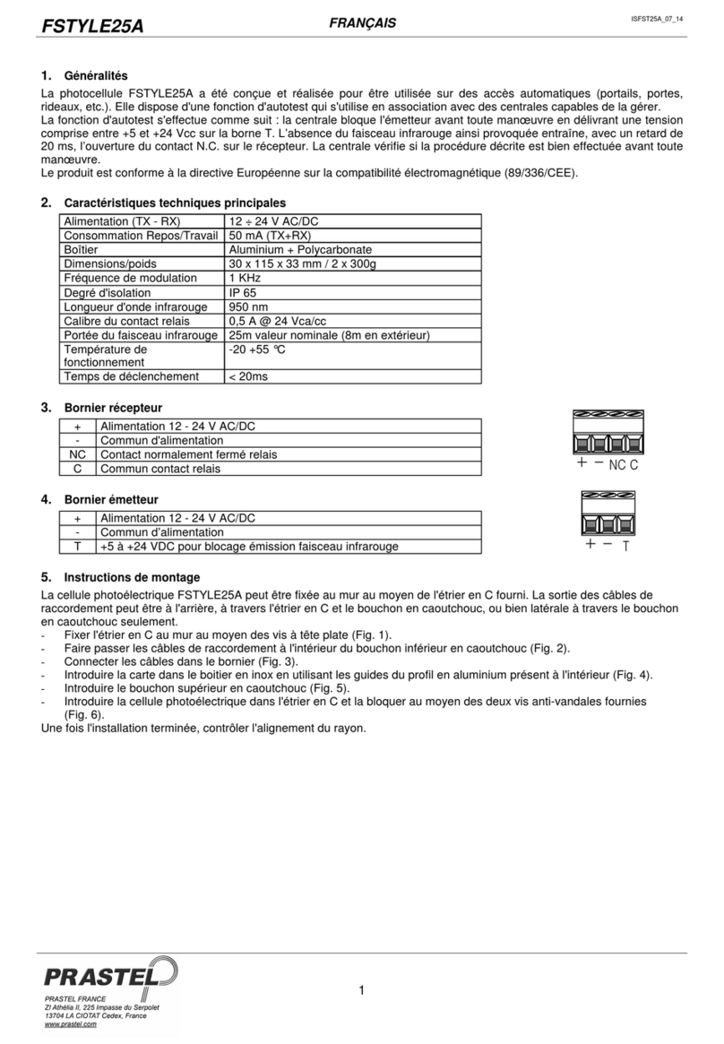 PRASTEL FSTYLE25A quick start guide
