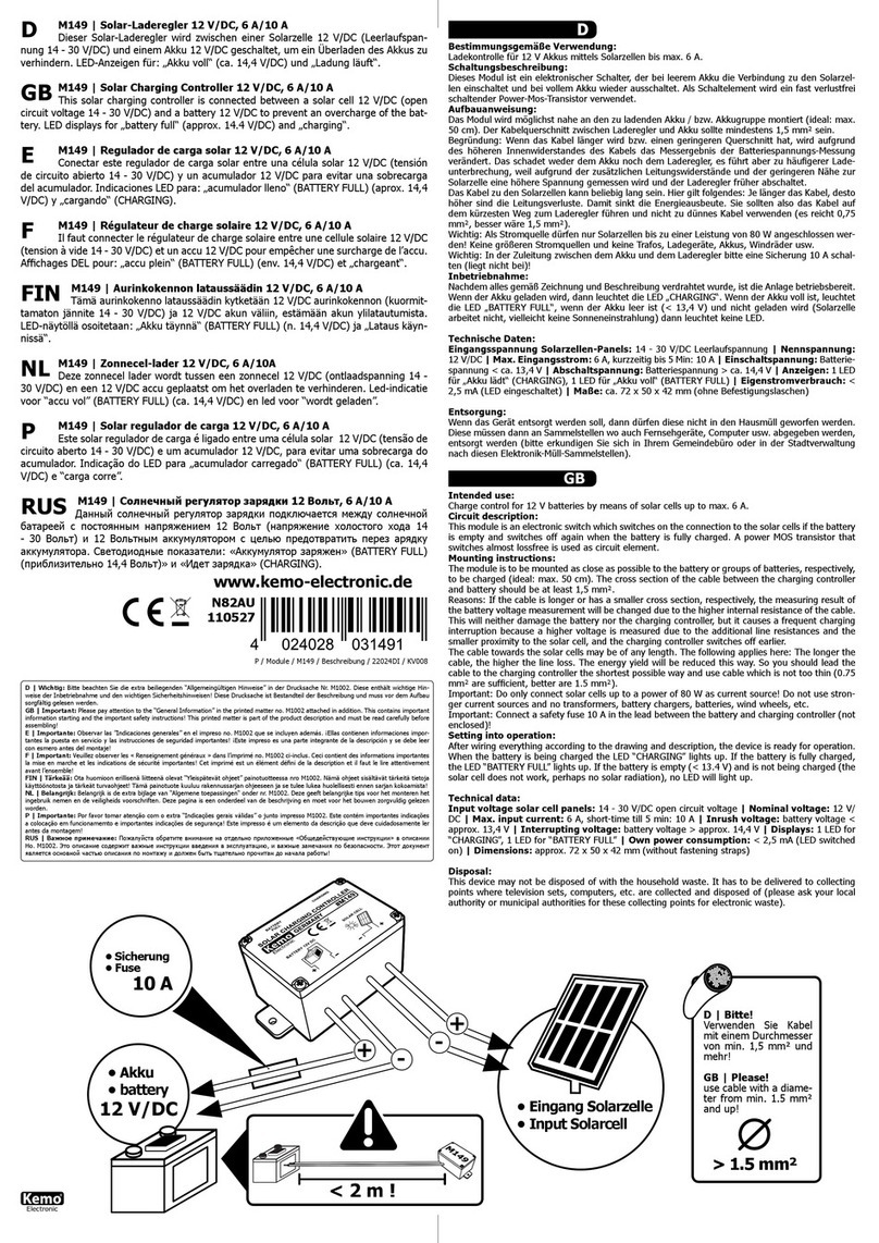 Kemo Electronic M149 quick start guide