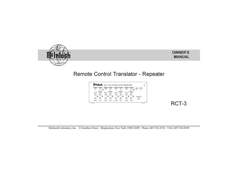 McIntosh RCT-3 owner's manual