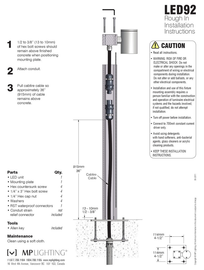 MP Lighting LED92 Rough In Installation Instructions