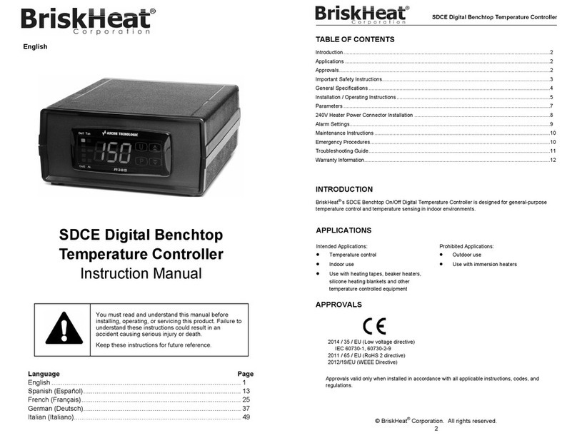BriskHeat SDCE User manual