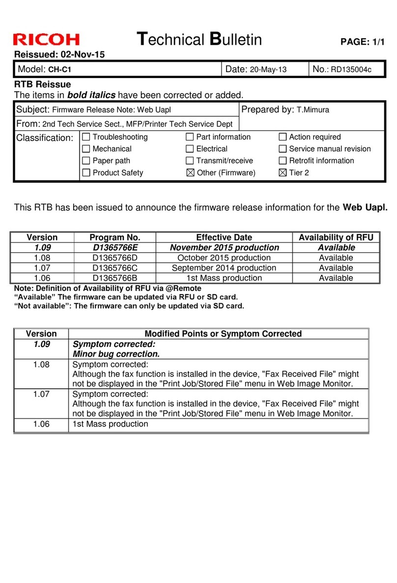 Ricoh CH-C1 Technical bulletin