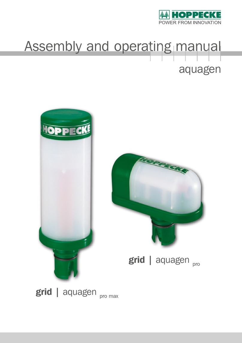 Hoppecke grid aquagen pro Assembly and operating manual