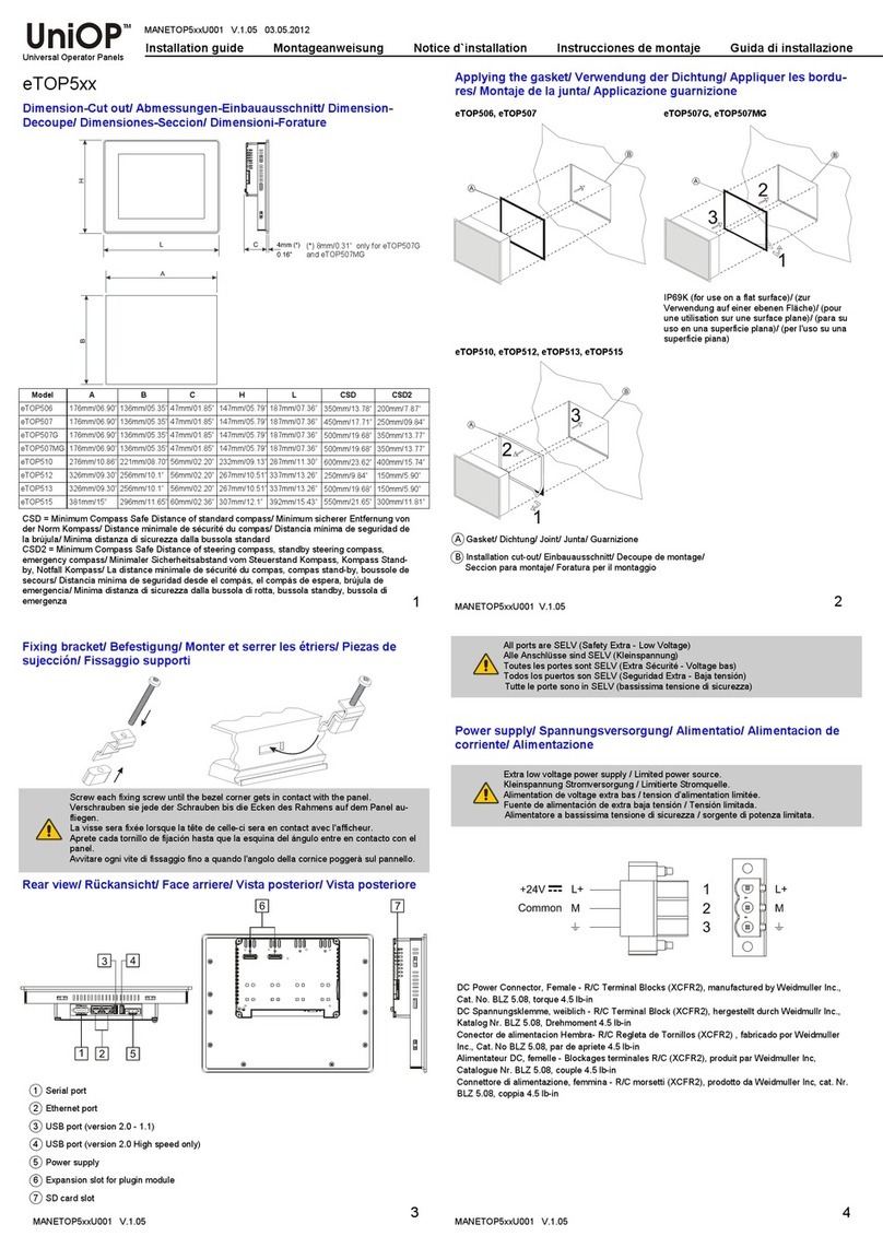 UniOP eTOP5 Series installation guide
