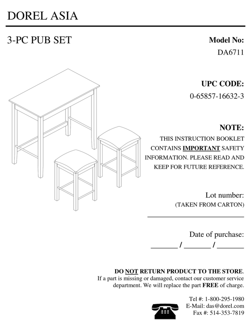 Dorel Asia DA6711 Instruction booklet Dorel Asia DA6711 Instruction booklet