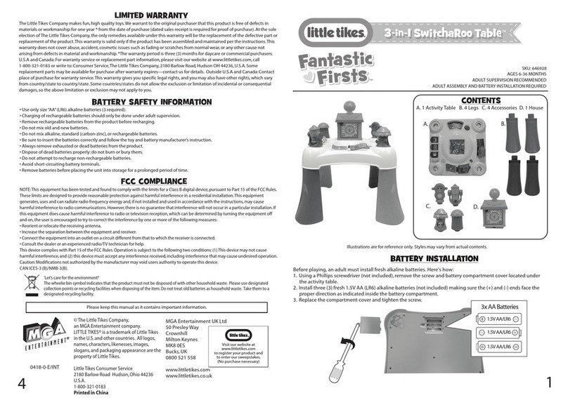 MGA Entertainment Little Tikes Fantastic Firsts 3-in-1 SwitchaRoo... quick start guide