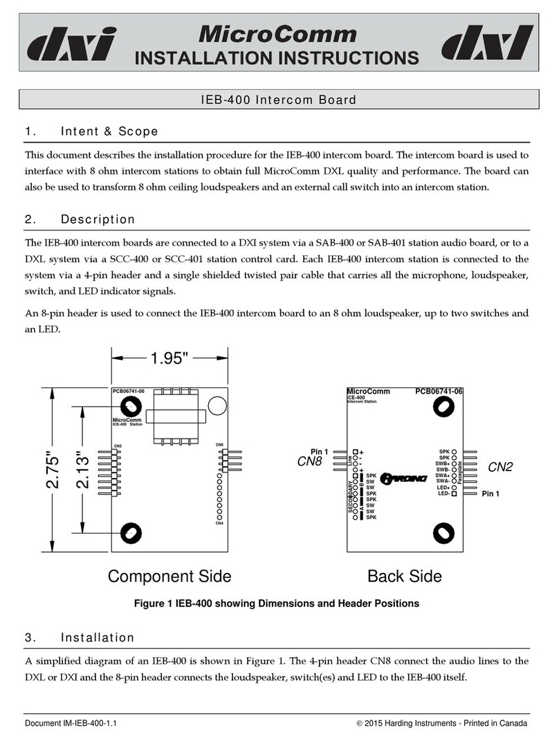 Harding Instruments Microcomm IEB-400 installation instructions