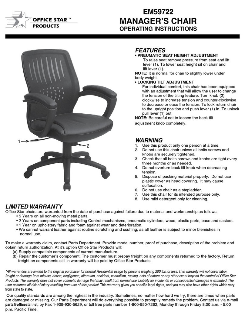 Office Star Products EM59722 operating instructions