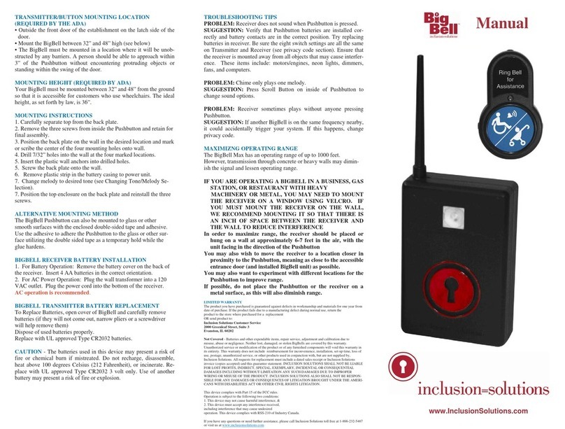 Inclusion Solutions BigBell Max System manual