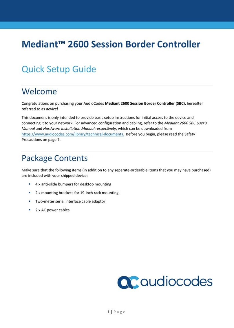 AudioCodes Mediant 2600 User manual