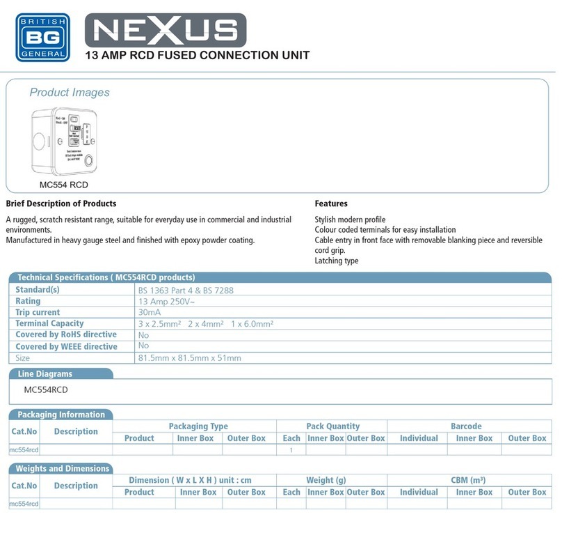 British General NEXUS MC554 RCD Wiring & operating instructions