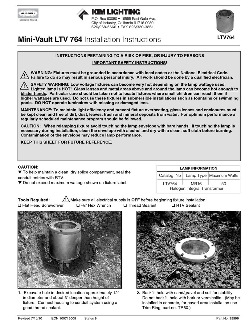 Hubbell KIM LIGHTING Mini-Vault LTV 764 installation instructions