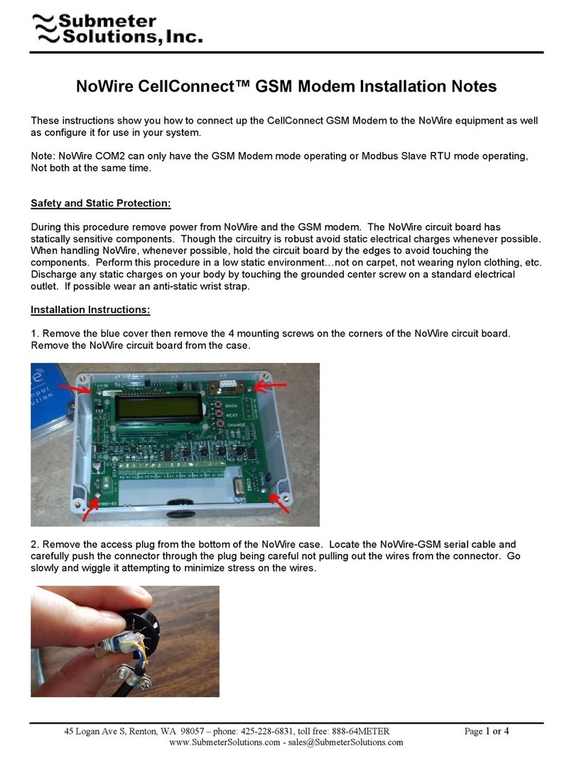 Submeter Solutions NoWire CellConnect Installation notes