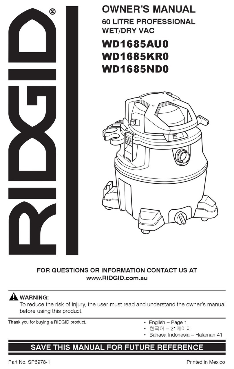 RIDGID WD1685AU0 User manual