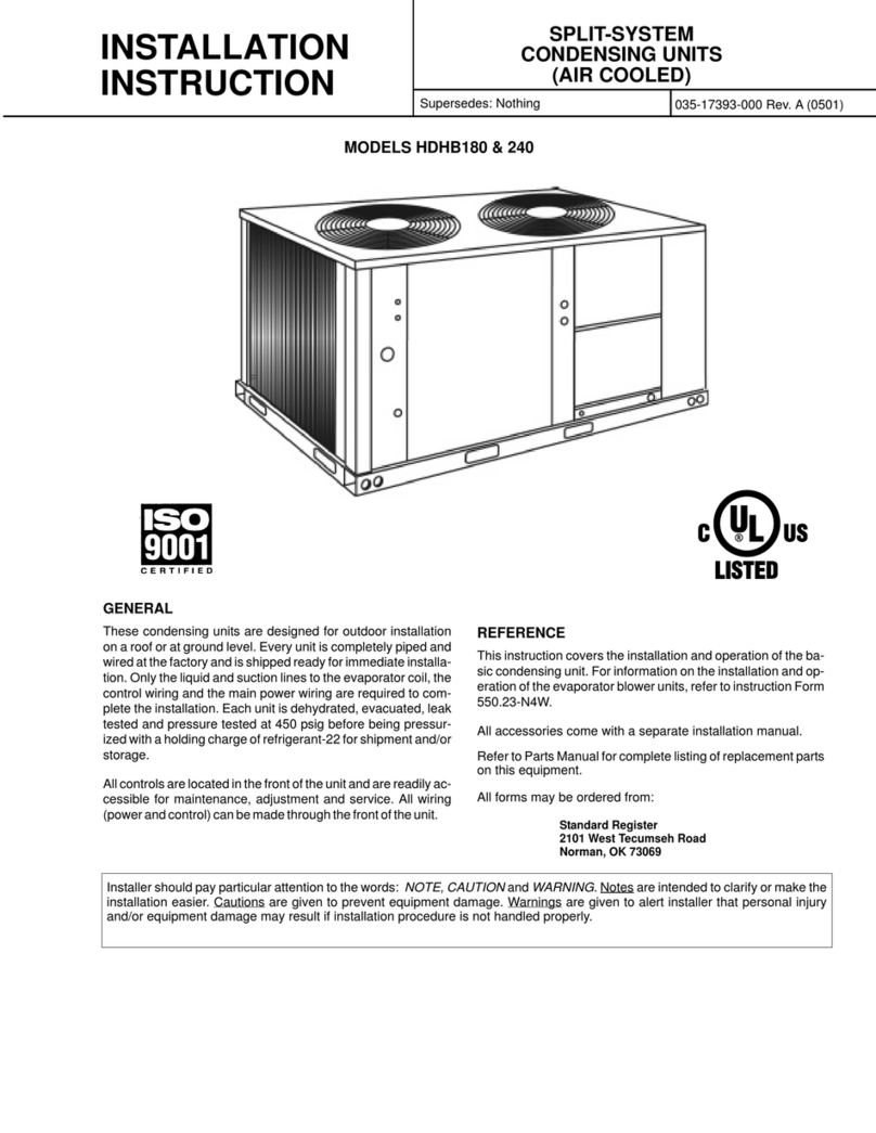 Unitary products group HDHB180 User manual