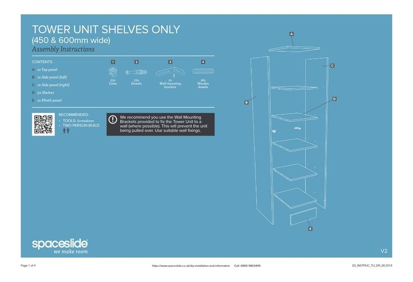 spaceslide TOWER UNIT SHELVES ONLY 450mm User manual