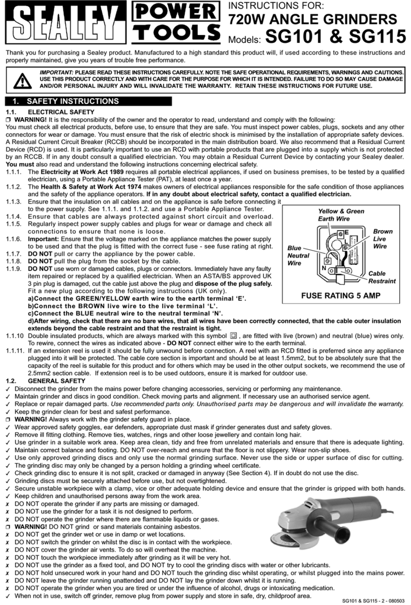 Sealey SG101 instructions