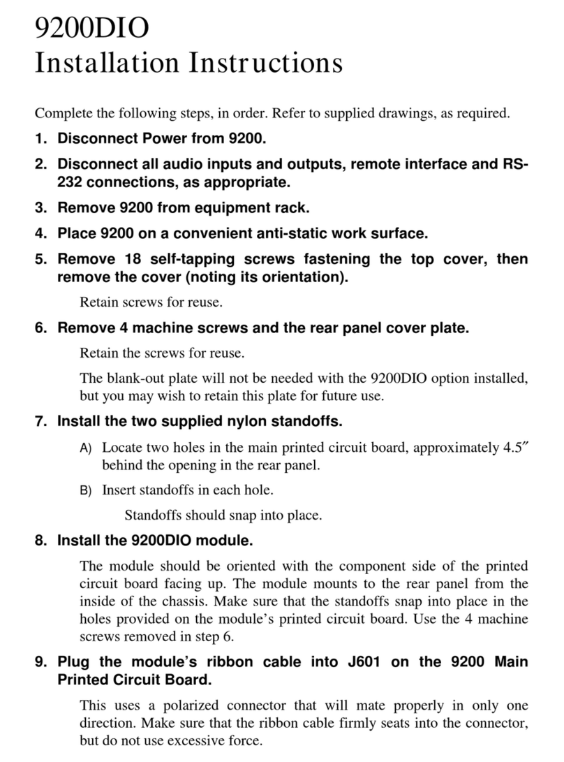 Orban 9200DIO installation instructions