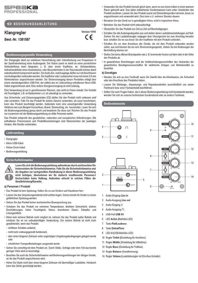 Speaka Professional 1381587 operating instructions